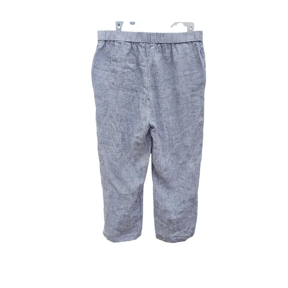 Quince 100% European Linen Pants in Blue Pinstripe Size Large
